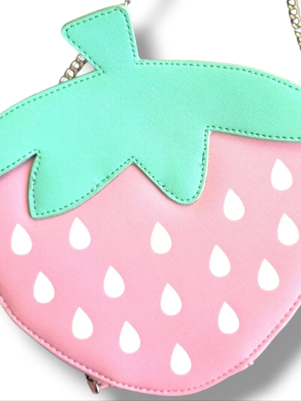 BioWorld Pink Strawberry Crossbody Bag Kawaii Alt Y2K Pastel Purse Festival - Picture 2 of 4